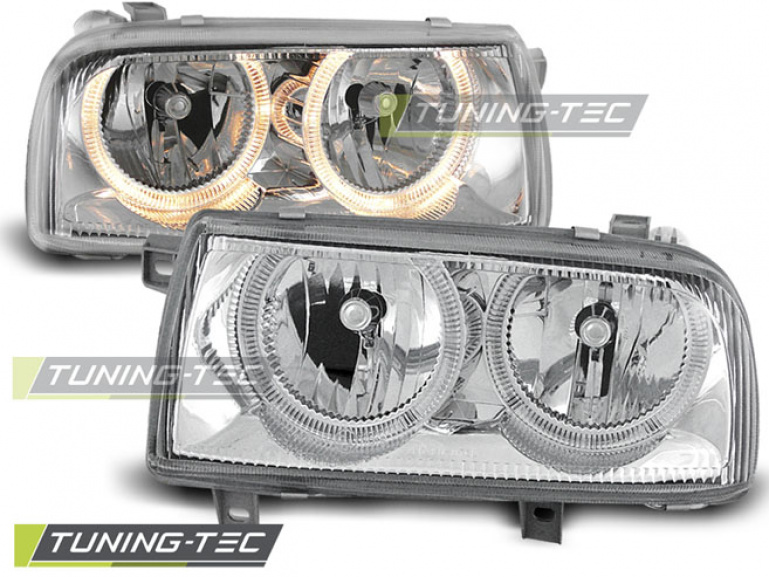 Upgrade Design Angel Eyes Scheinwerfer für VW Vento 92-98 chrom